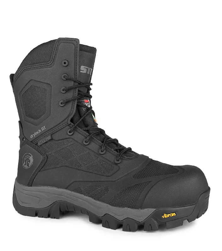 Men's ESD (electro - static discharge) work & safety boots for cleanroom environmentsStealth, Black | 8” Waterproof Work Boots | TC4+ Vibram Outsole