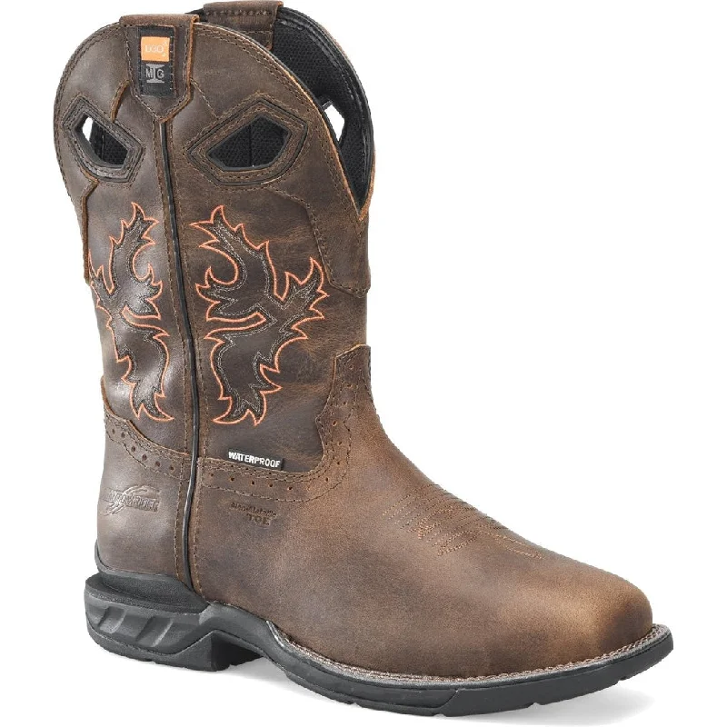 Men's electrical - hazard resistant work & safety boots with composite toeDouble H Men's Phantom Rider 11" WP Comp Toe Metguard Work Boot -Brown- DH5379