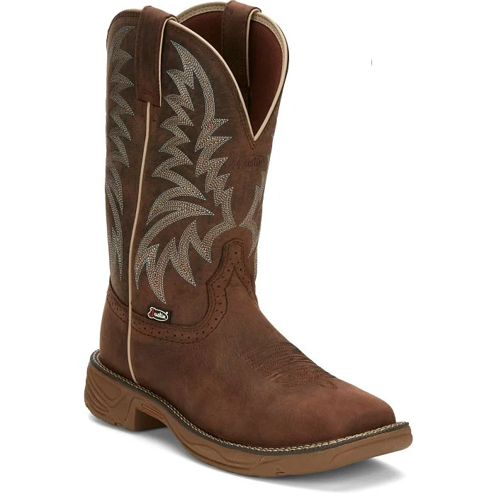 Men's work & safety boots with a cushioned midsole for comfortJUSTIN RUSH STAMPEDE WESTERN WORK BOOT STYLE SE7400