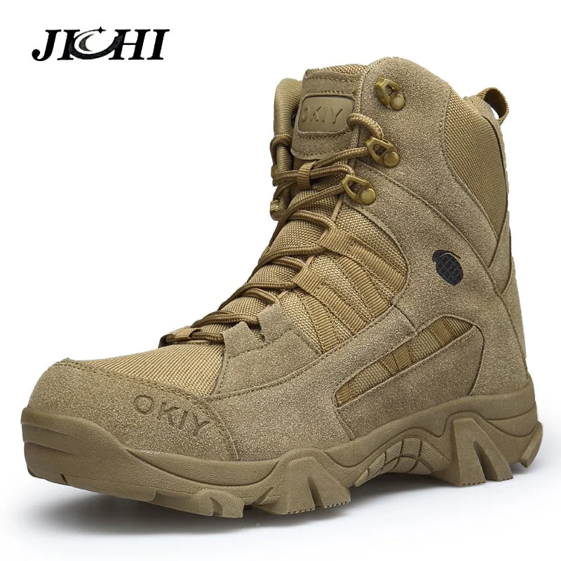 Men's non - metallic work & safety boots for airport security jobs2018 Winter Fashion Military Boots Men's Comfortable Ankle Boots Men Work Shoes Army Desert Combat Boots Men Snow Footwear