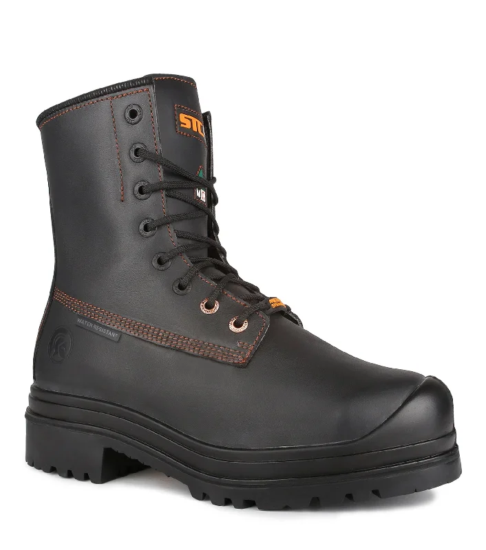 Men's work & safety boots with a chemical - resistant rubber soleMetpro, Black | 8" Leather Work Boots | Metguard Protection