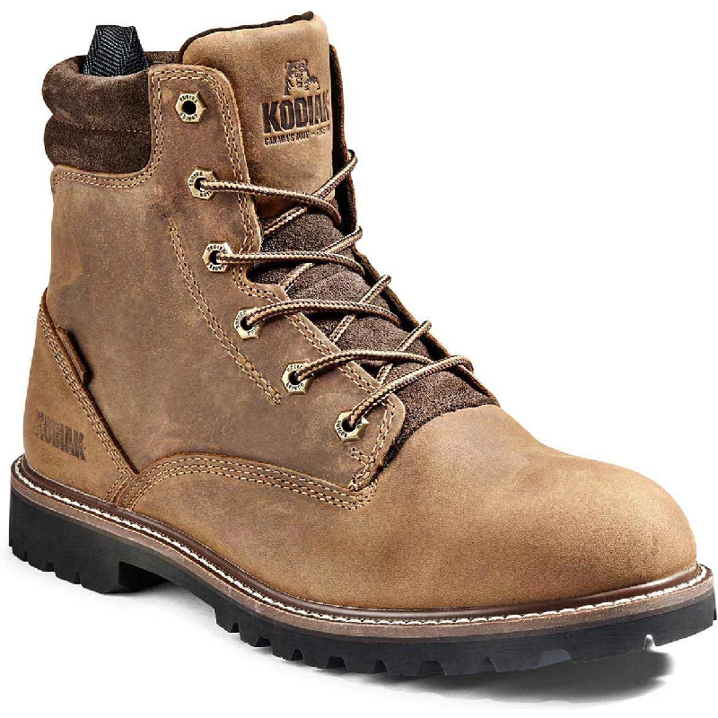 Men's electrical - hazard resistant work & safety boots with composite toeKodiak Men's Mckinney 6" WP Slip Resist Safety Work Boot -Brown- 4TDQBN