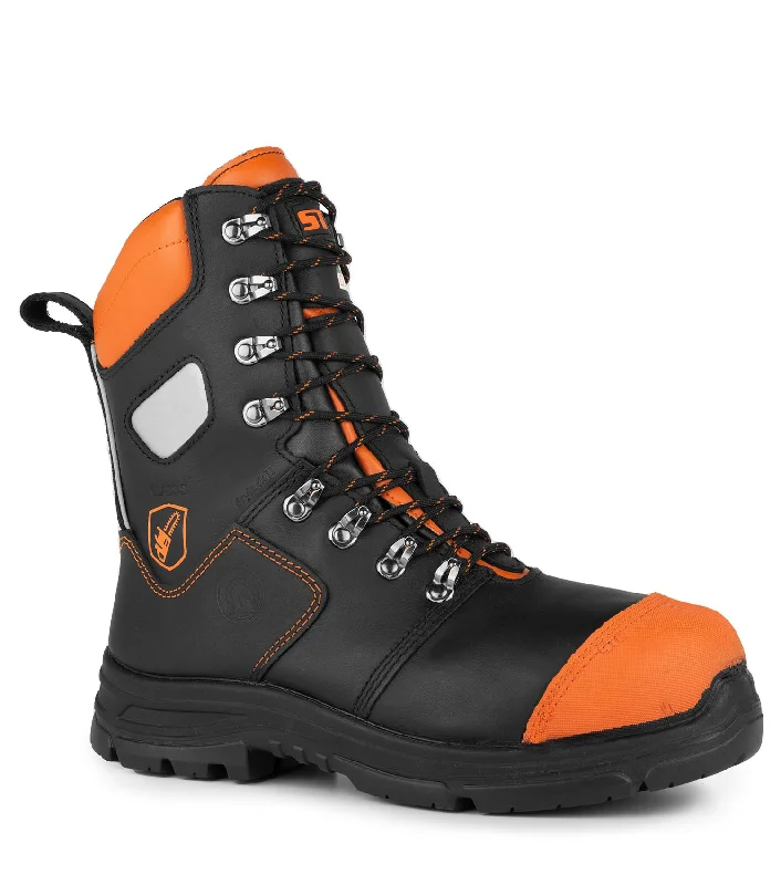 Men's work & safety boots with a removable insole for easy cleaningBattler, Orange | 8" Lumberjack Chainsaw Safety Work Boots