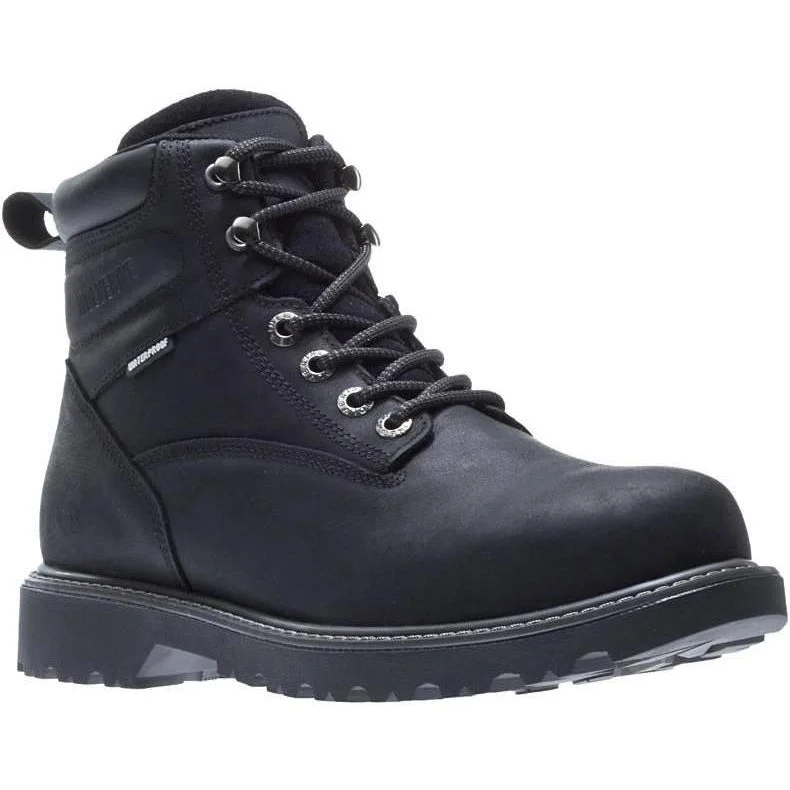 Men's work & safety boots with a flame - resistant upper for firefighting or welding workWolverine Men's 6" Floorhand Stl Toe WP Work Boot - Black - W10694