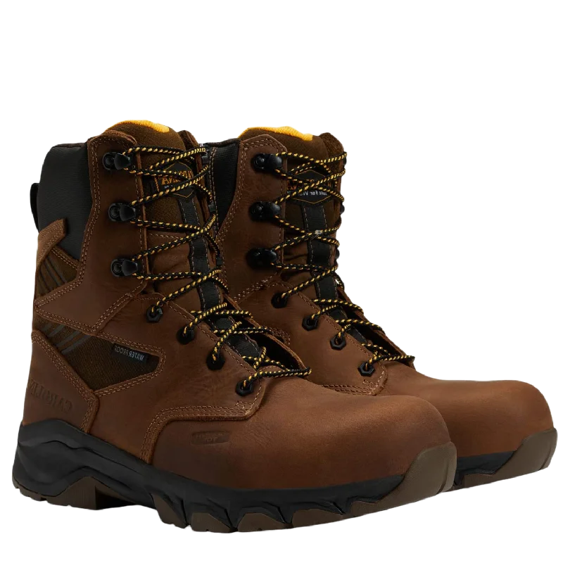 Men's work & safety boots with a reinforced heel counter for stabilityCarolina® Men's 8" Subframe Waterproof Brown Work Boots CA5552