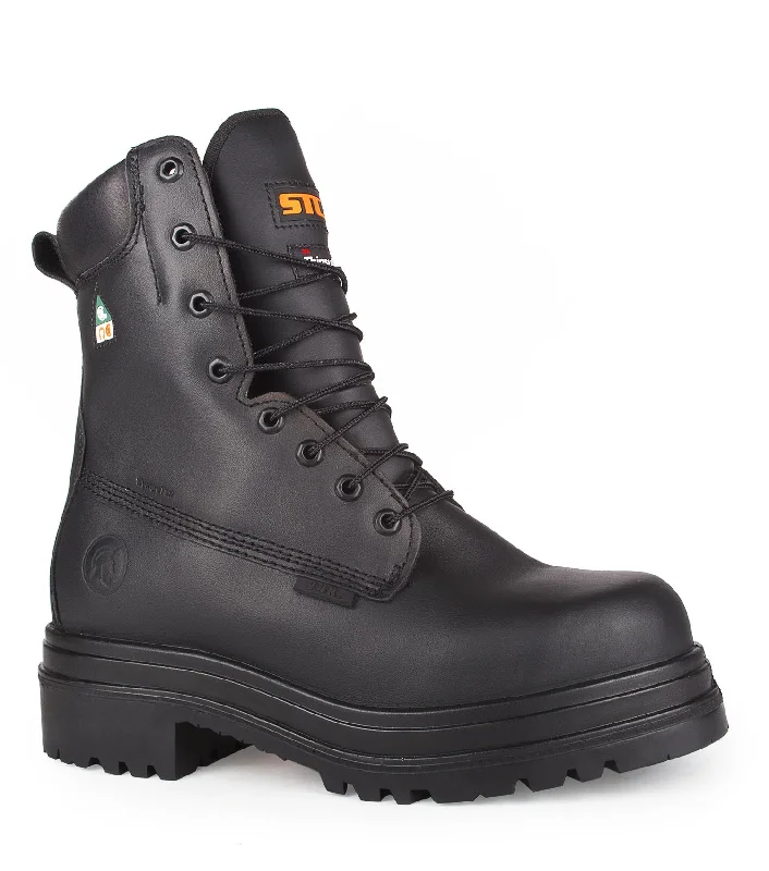 Men's work & safety boots with a breathable waterproof membrane like Gore - TexAlertz, Black | 8" Work Boots with Removable Zip Kit | Vibram TC4+