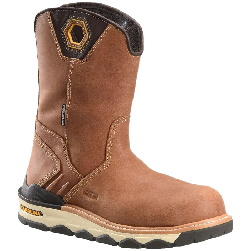 Men's work & safety boots with a breathable waterproof membrane like Gore - TexCarolina® Men's 10" Earthmover Waterproof Dark Brown Work Boots CA7833