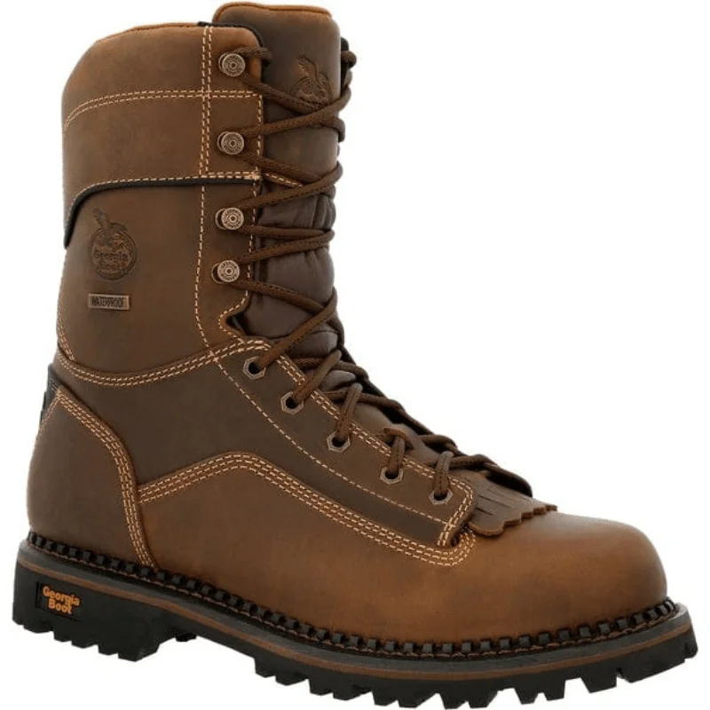 Men's shock - absorbing work & safety boots for long - hours standingGeorgia Boot Men's Amp LT Logger Round Brown Round Toe Work Boot GB00472