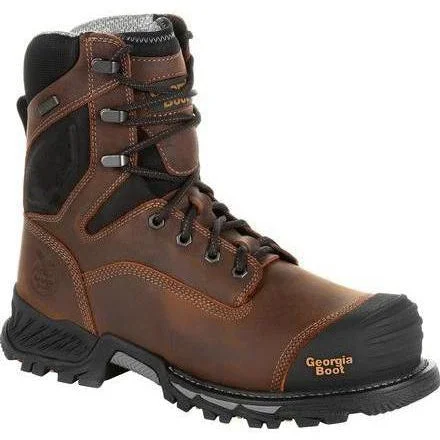 Men's shock - absorbing work & safety boots for long - hours standingGeorgia Men's Rumbler 8" Comp Toe WP Work Boot - Brown - GB00285