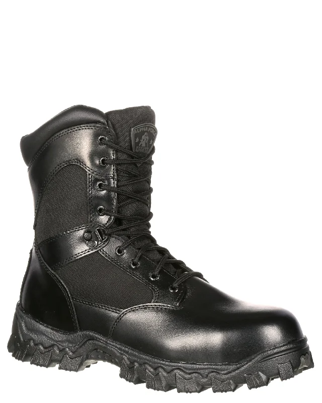 Men's anti - static work & safety boots for electronics industryMen's Alpha Force Zipper Waterproof Public Service Boots