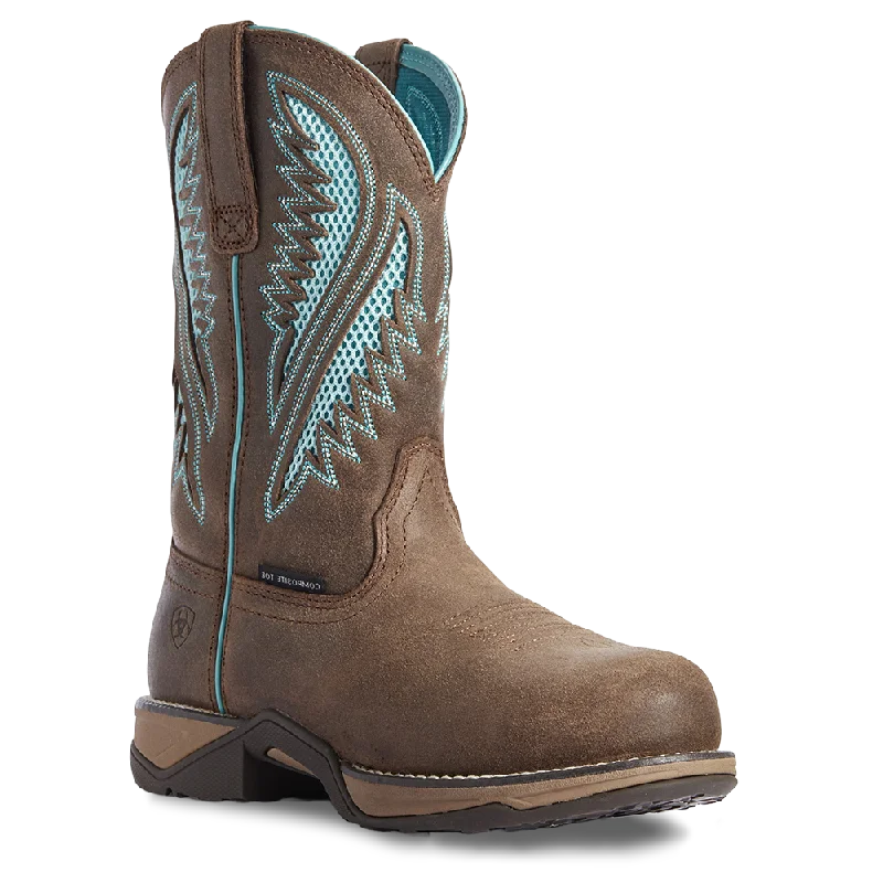 Men's work & safety boots with a reinforced heel counter for stabilityAriat Ladies Anthem VentTEK Java Brown Composite Toe Work Boots 10031667