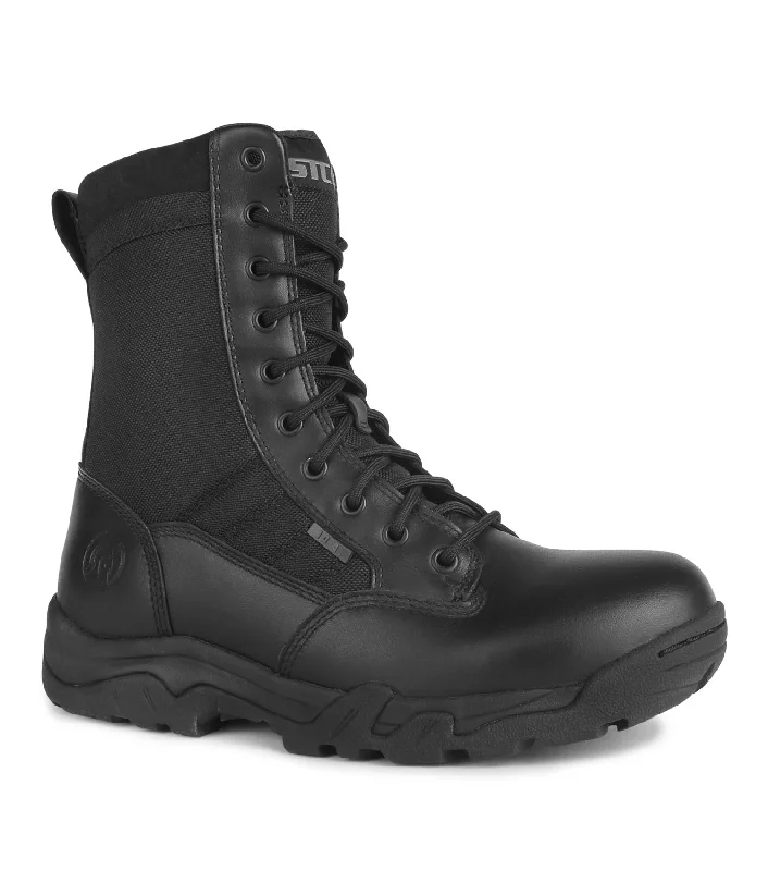 Men's work & safety boots with a cushioned midsole for comfort10-4, Black | 8" Lightweight Tactical Leather & Ballistic Nylon Boots