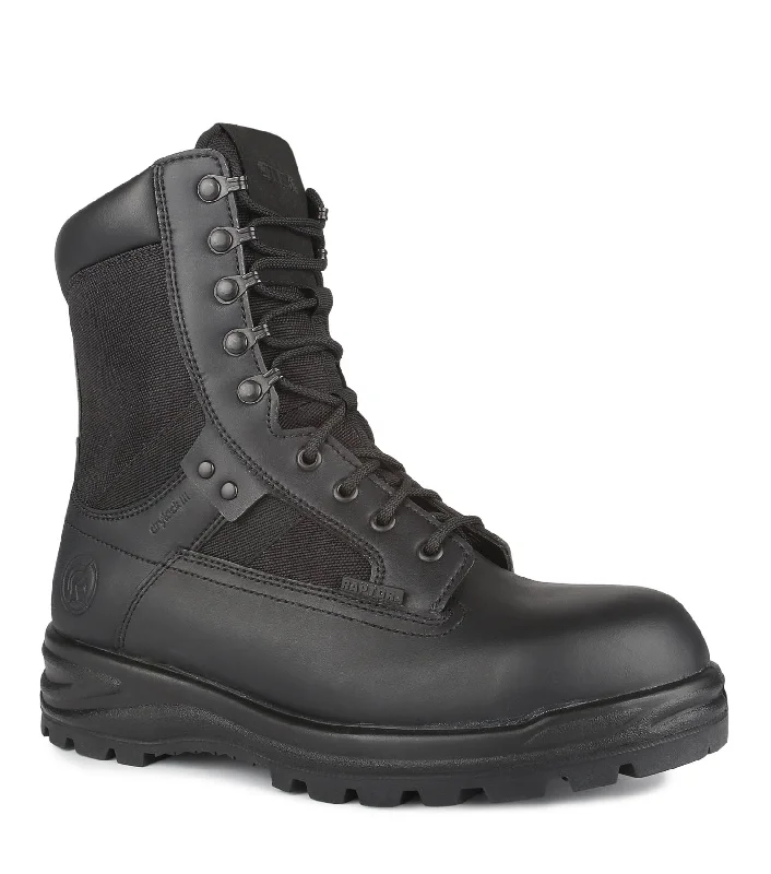 Men's work & safety boots with a flame - resistant upper for firefighting or welding work911, Black | 8" Leather & Ballistic Nylon Tactical Boots | Vibram TC4+