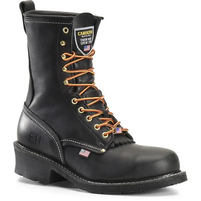 Men's non - metallic work & safety boots for airport security jobsCarolina Men's Maple 9" Domestic ST Logger Slip Resist Work Boot -Black- 1922