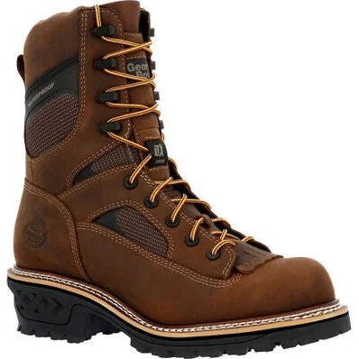 Men's puncture - resistant work & safety boots with Kevlar soleGeorgia Men's Ltx Logger 9" Comp Toe WP Work Boot -Brown- GB00617