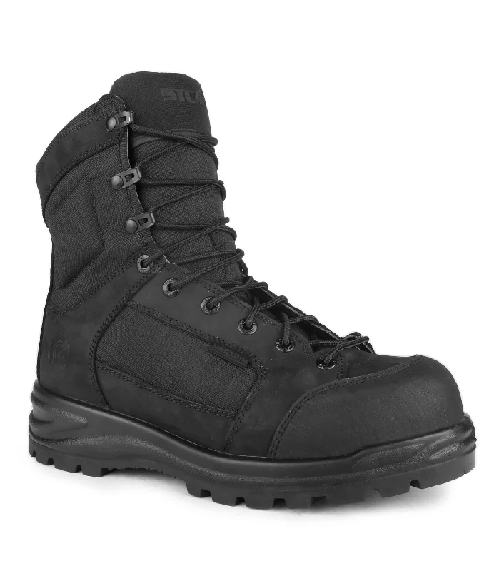 Men's work & safety boots with a flame - resistant upper for firefighting or welding workMalden, Black | 8" Waterproof & 200 g Tactical Boots | Vibram TC4+