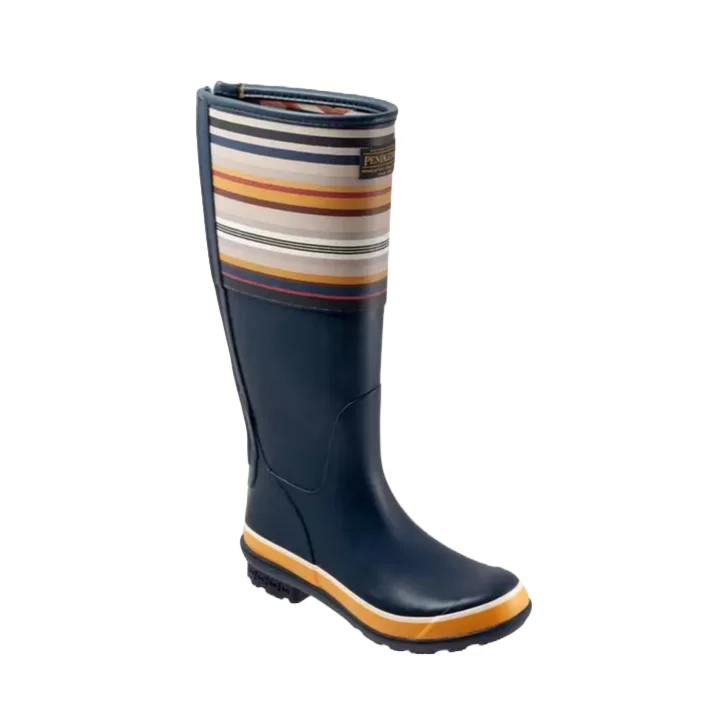 Men's non - metallic work & safety boots for airport security jobsPendleton® Ladies Bridger Stripe Navy Tall Rubber Boots PW2279-410