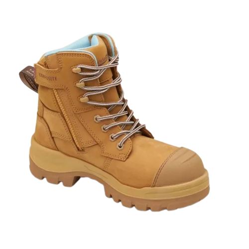 Men's chemical - resistant work & safety boots for laboratory useBLUNDSTONE 8860 Ladies RotoFlex Zip Safety Boot - Wheat