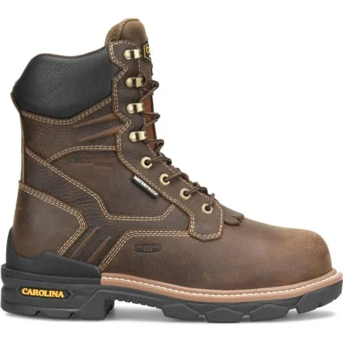 Men's slip - resistant work & safety boots for oily surfacesCarolina Men's Cardinal 8" Comp Toe WP 600G Ins Work Boot -Brown- CA7838