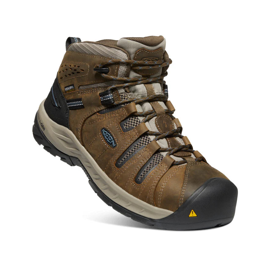 Men's water - repellent leather work & safety boots for outdoor workKeen Flint 2 Mid ST