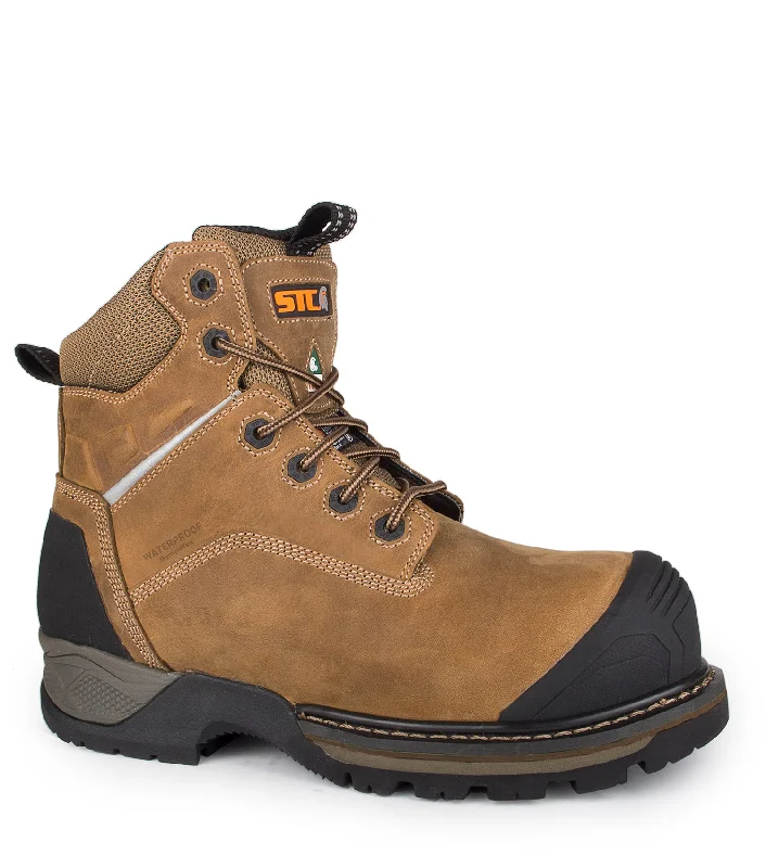 Men's work & safety boots with a chemical - resistant rubber soleOutlaw, Brown | 6'' Leather Work Boots | Waterproof Membrane