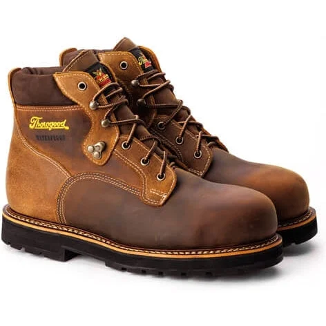 Men's ESD (electro - static discharge) work & safety boots for cleanroom environmentsThorogood Men's Iron River Series 6" Comp Toe Waterproof Work Boot -Brown- 804-4144