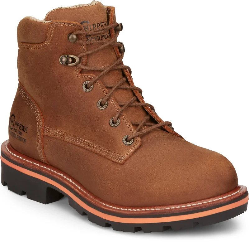 Men's work & safety boots with a reflective strip for low - light visibilityChippewa Men's Thunderstruck Brown Waterproof Composite Toe Lace-Up Work Boot TH1010