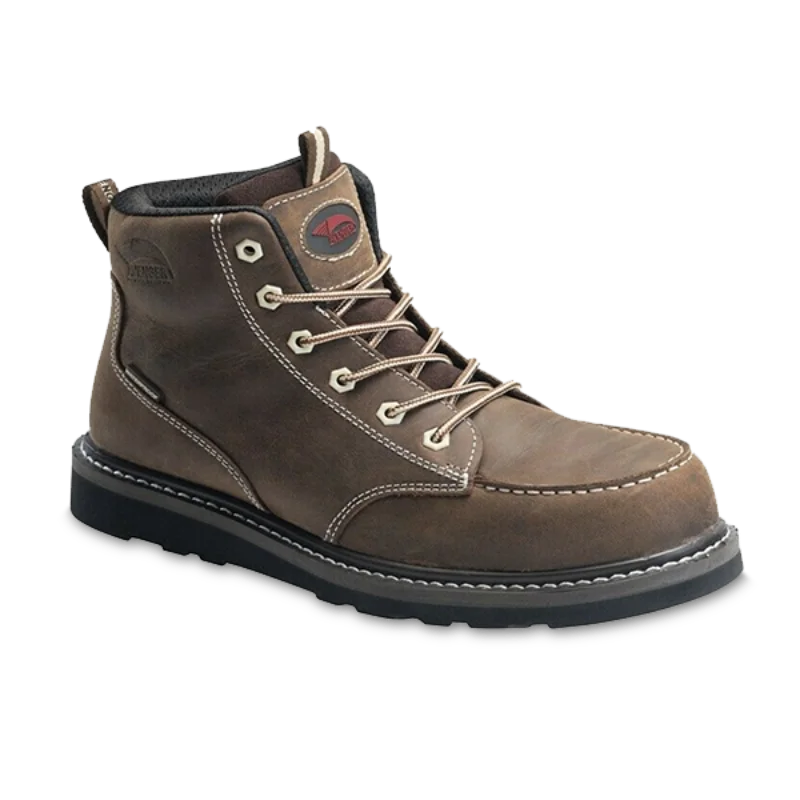 Men's metatarsal guard work & safety boots for heavy - duty tasksAvenger® Men's Wedge Lace Up Mid Brown Work Boots A7607-M