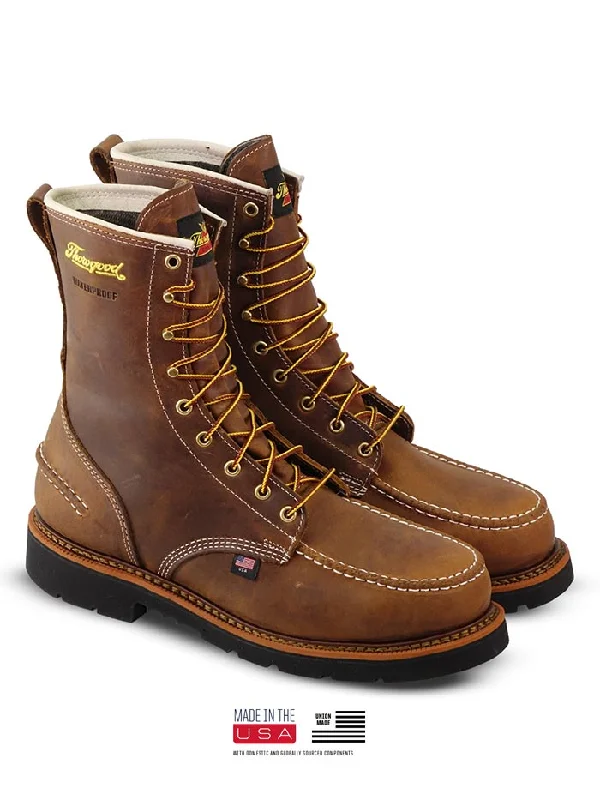 Men's work & safety boots with a toe cap made of aluminum alloyThorogood 804-3898 Mens Waterproof Safety Toe Boot Crazyhorse Brown