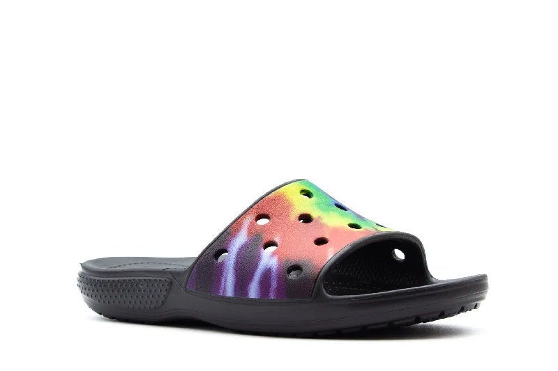 Men's sandals with a rubber sole for tractionMen's sandals with a rubber sole for tractionCROCS Classic Tie-Dye Graphic Slide