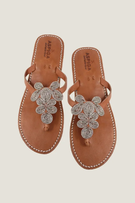 Men's sandals with a cushioned footbedMen's sandals with a cushioned footbedMia Full Beaded Heel Sandals | Silver