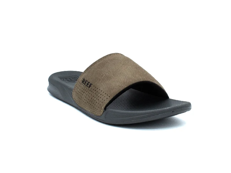 Men's sandals with a perforated leather upper for ventilationMen's sandals with a perforated leather upper for ventilationREEF One Slide