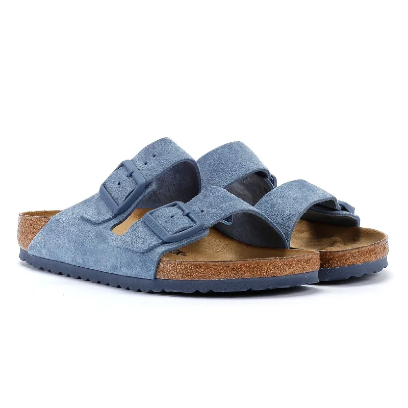 Men's sandals with a buckle closureMen's sandals with a buckle closureBirkenstock Arizona Suede Elemental Blue Sandals