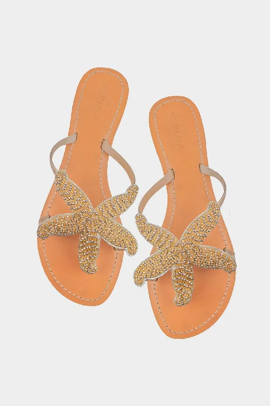 Men's sandals with a durable outer soleMen's sandals with a durable outer soleStarfish Leather Sandals | Gold