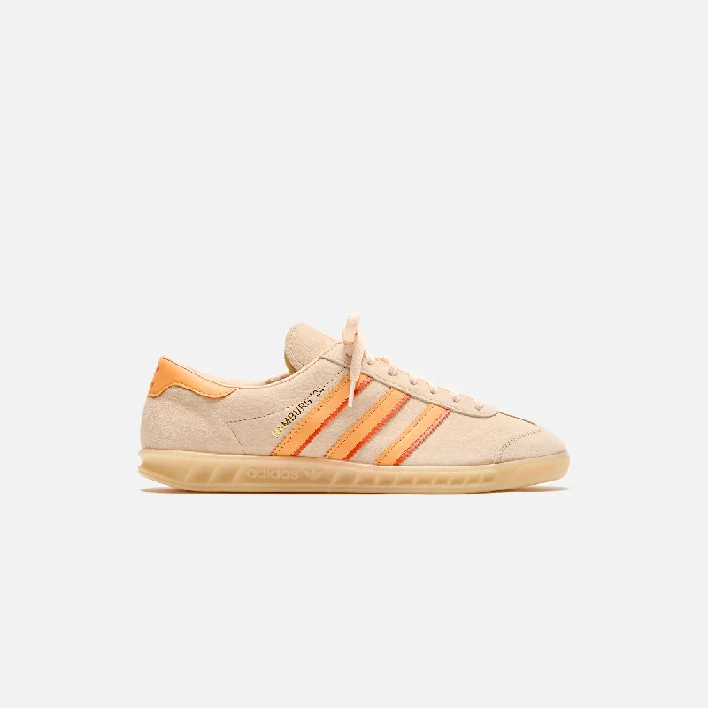 Men's high - performance basketball sneakers with air cushioningadidas Hamburg 24  - Crystal Sand / Hazy Orange / Collegiate