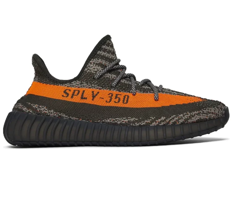 Men's soccer - inspired sneakers with a studded soleAdidas Yeezy Boost 350 V2 (Carbon Beluga)