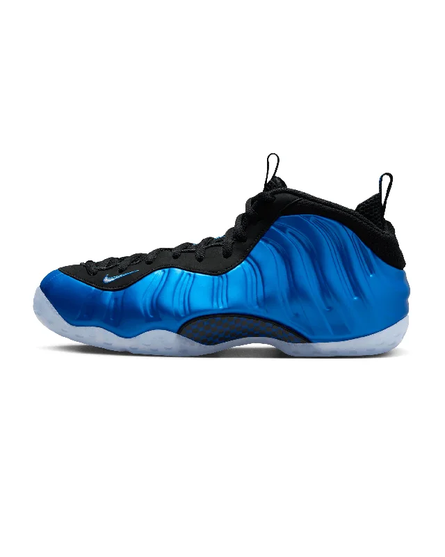 Men's leather - and - mesh combination sneakers for style and functionAir Foamposite 1 - Dark Neon Royal / White / Black / Clear