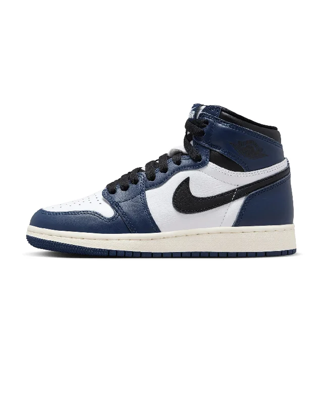 Men's low - top canvas sneakers with a floral printAir Jordan 1 Retro High Og GS - Midnight Navy / Black / Sail