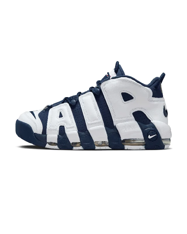 Men's casual sneakers with a woven upper for a unique textureAir More Uptempo '96 - White / Midnight Navy-Metallic Gold