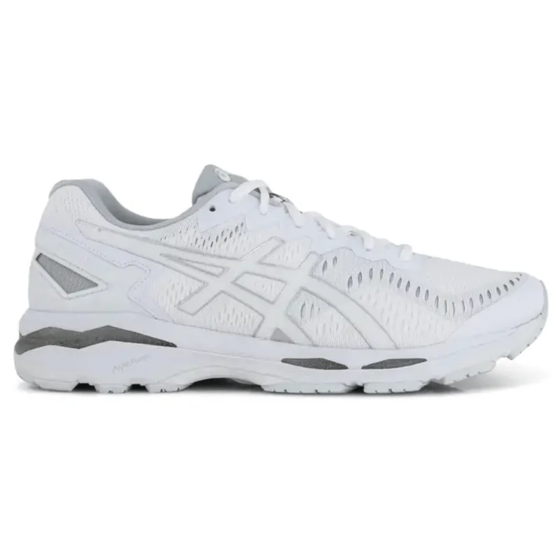 Men's retro - inspired basketball sneakers with a high - top designMen’s Asics Gel-Kayano 23 'White/Snow/Silver’ (Snow White)