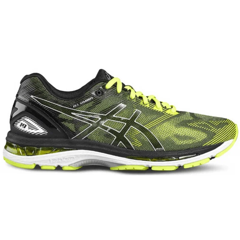 Men's lightweight training sneakers for CrossFit workoutsMen’s Asics Gel-Nimbus 19 ‘Black/Safety Yellow/Silver’