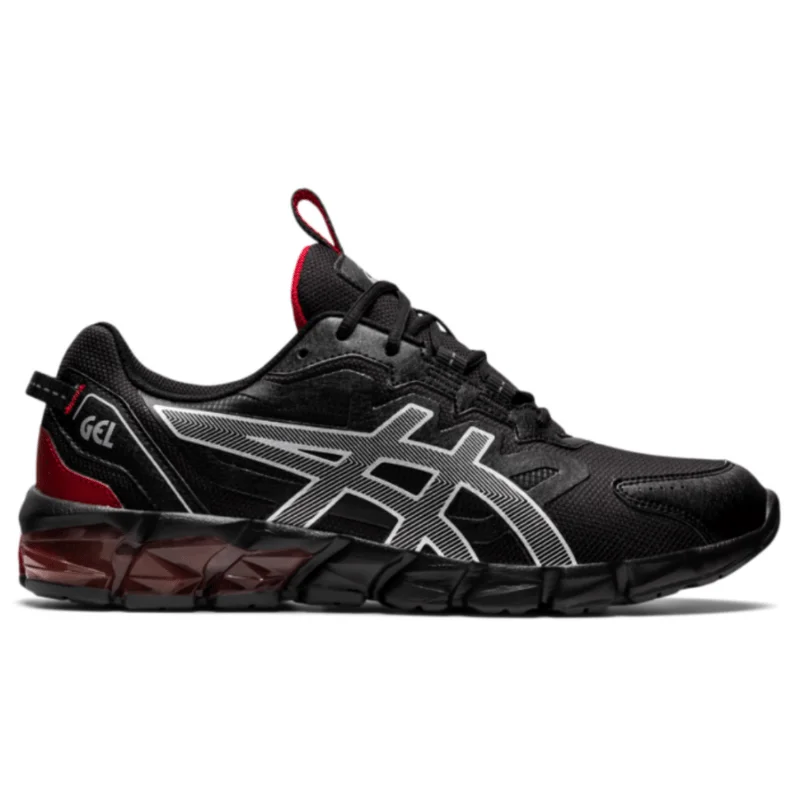 Men's navy blue suede sneakers with gold - toned eyeletsMen’s Asics Gel-Quantum 90 ‘Black/Classic Red’