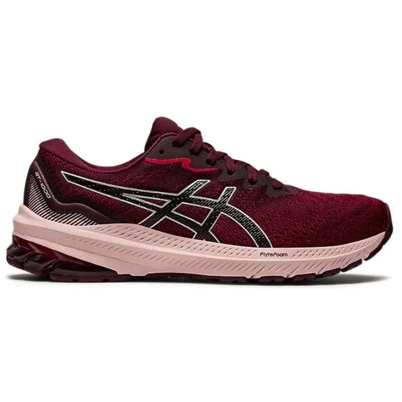 Men's soccer - inspired sneakers with a studded soleWomen's Asics GT 1000 11 'Cranberry/Pure Silver'