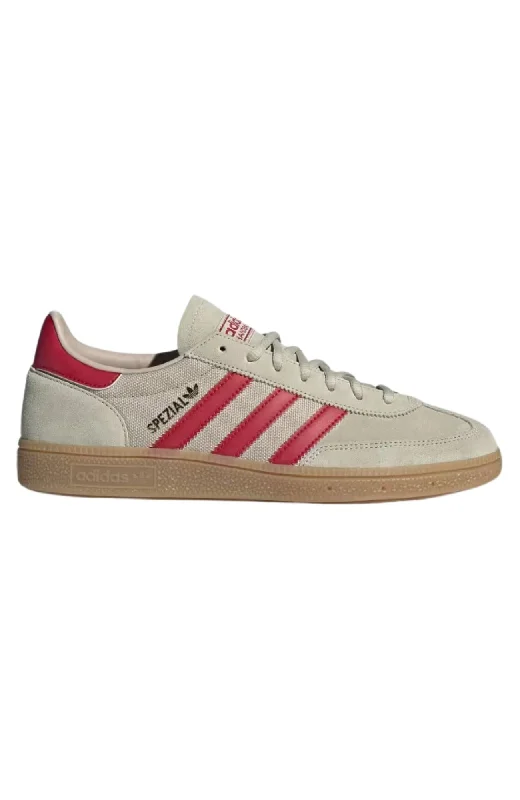 Men's high - top leather sneakers with a zip - up sideHandball Spezial Grey Red Wonder Beige