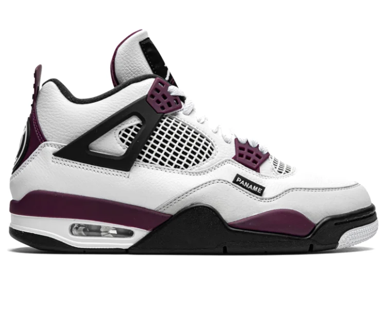 Men's sneaker collabs with famous designersMen's Nike Air Jordan 4 Retro x PSG (Bordeaux)