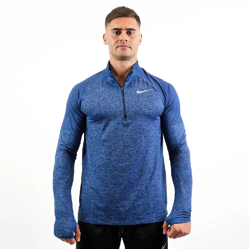 Men's casual sneakers with a woven upper for a unique textureNike Dri Fit Element 1/2 Zip Long Sleeve Top (Deep Blue)