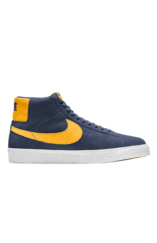 Men's hiking sneakers with a high - traction soleNike SB Zoom Blazer Mid Navy University Gold