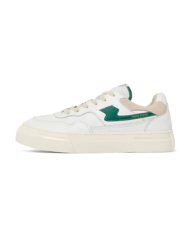 Men's retro - inspired basketball sneakers with a high - top designPearl S-Strike Leather - White / Green