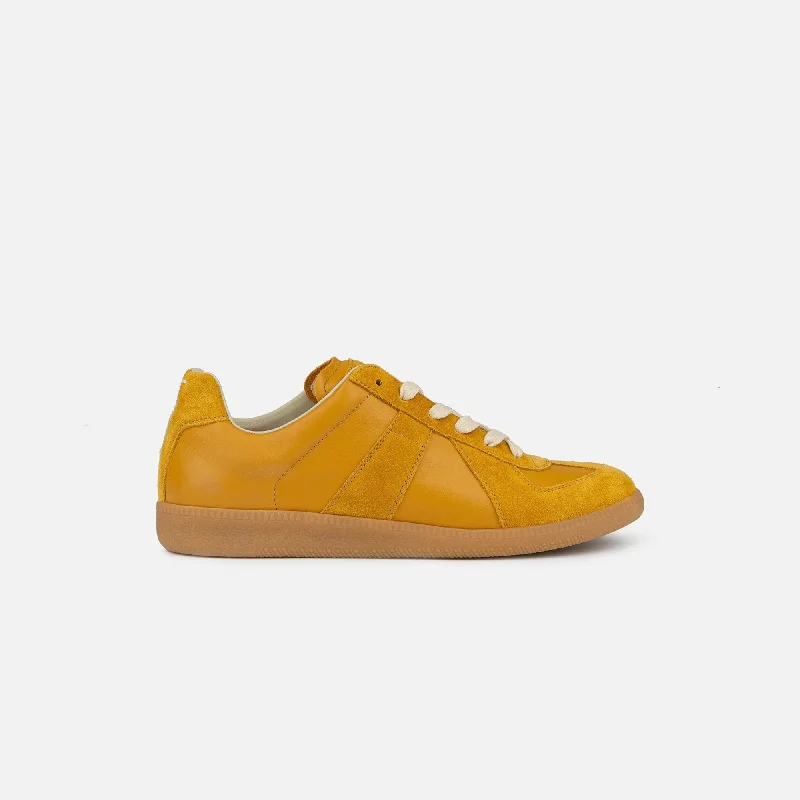 Men's high - top leather sneakers with a zip - up sideMaison Margiela Replica Sneakers - Mustard