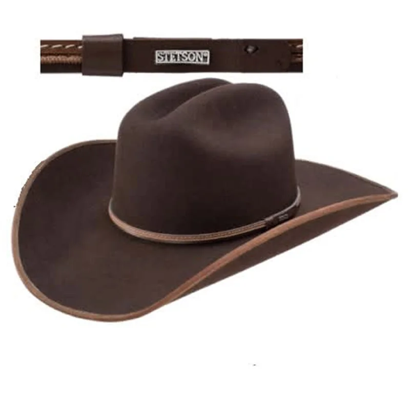 Men's western boots with a high - heeled design and a pointed toeStetson 3X Chocolate Foothills Felt Hat